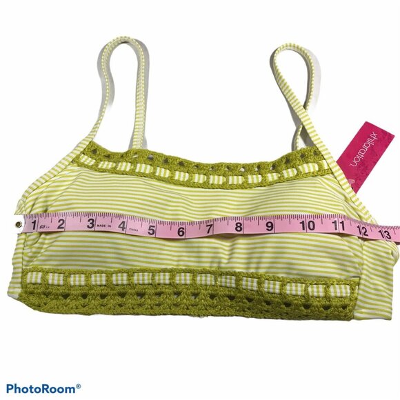 Xhilaration Womens Size Medium Swim Bikini Top Striped Yellow New With Tags - Picture 8 of 12